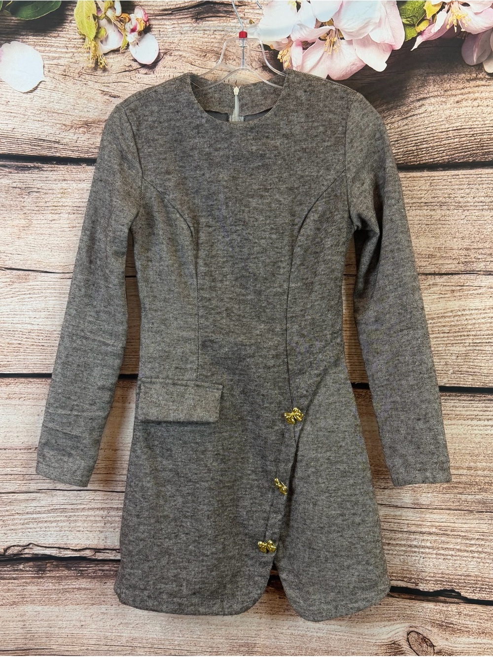 Women’s Bow Beaded Solid Elegant Classy Dress XS